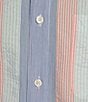 Color:Light Coral/Blue - Image 4 - Short Sleeve Multi Stripe Seersucker Sport Shirt