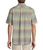 Color:Brown - Image 2 - Short Sleeve Ombre Small Plaid Sport Shirt