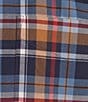 Color:Navy - Image 4 - Short Sleeve Oxford Large Plaid Sport Shirt