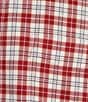Color:Red - Image 4 - Short Sleeve Oxford Medium Plaid Sport Shirt