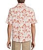 Roundtree & Yorke Short Sleeve Palm Print Coatfront Shirt, Color:Stone - Image 2