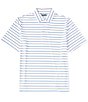 Color:Bright White - Image 1 - Short Sleeve Performance Bar Stripe Polo
