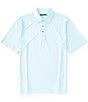 Color:Pool Blue - Image 1 - Performance Short Sleeve Gingham Polo Shirt