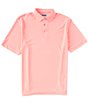 Color:Coral - Image 1 - Short Sleeve Performance Jacquard Polo Shirt