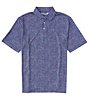 Color:Peacoat - Image 1 - Short Sleeve Performance Mini Floral Printed Polo