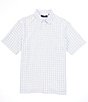 Color:White - Image 1 - Short Sleeve Polynosic Checked Sportshirt