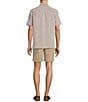 Color:Grey - Image 4 - Short Sleeve Polynosic Dobby Horizontal Stripe Sport Shirt