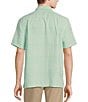 Color:Aqua - Image 2 - Short Sleeve Polynosic Large Jacquard Plaid Sport Shirt