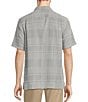 Color:Grey - Image 2 - Short Sleeve Polynosic Large Jacquard Plaid Sport Shirt