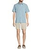 Color:Blue - Image 3 - Short Sleeve Small Checked Polynosic Sport Shirt