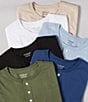 Color:Dark Blue - Image 5 - Short Sleeve Soft Solid Henley Shirt