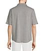 Color:Grey - Image 2 - Short Sleeve Solid Heather Coat Front Shirt