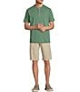 Roundtree & Yorke Solid Cloud Short Sleeve Henley Shirt - Image 3