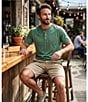 Roundtree & Yorke Solid Cloud Short Sleeve Henley Shirt - Image 5