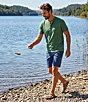 Roundtree & Yorke Solid Cloud Short Sleeve Henley Shirt - Image 6