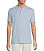 Roundtree & Yorke Solid Cloud Short Sleeve Henley Shirt - Image 1