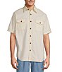 Roundtree & Yorke Short Sleeve Solid Indigo Sport Shirt - Image 1