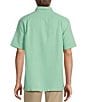 Color:Aqua Green - Image 2 - Short Sleeve Solid Jacquard Sport Shirt