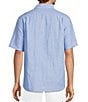 Roundtree & Yorke Short Sleeve Solid Linen Blend Button Front Sport Shirt - Image 2