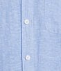 Roundtree & Yorke Short Sleeve Solid Linen Blend Button Front Sport Shirt - Image 4