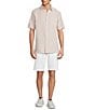 Roundtree & Yorke Short Sleeve Solid Linen Blend Button Front Sport Shirt - Image 3