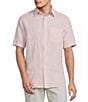 Roundtree & Yorke Short Sleeve Solid Linen Blend Button Front Sport Shirt - Image 5