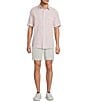 Roundtree & Yorke Short Sleeve Solid Linen Blend Button Front Sport Shirt - Image 3