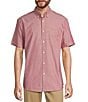 Color:Red - Image 1 - Short Sleeve Solid Oxford Sport Shirt