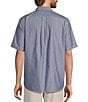 Color:Navy - Image 2 - Short Sleeve Solid Oxford Sport Shirt