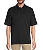 Color:Black - Image 1 - Short Sleeve Solid Polo Shirt