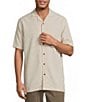 Roundtree & Yorke Short Sleeve Solid Polynosic Camp Sport Shirt - Image 5