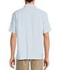 Color:Bright Blue - Image 2 - Short Sleeve Solid Polynosic Jacquard Sport Shirt