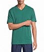Roundtree & Yorke Short Sleeve Striped V-Neck Knit Shirt - Image 1