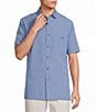 Roundtree & Yorke Short Sleeve Textured Solid Sport Shirt - Image 5