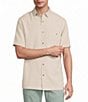 Roundtree & Yorke Short Sleeve Textured Solid Sport Shirt - Image 1