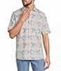 Roundtree & Yorke Short Sleeve Tile Print Button Front Shirt - Image 1