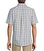 Color:Periwinkle - Image 2 - Slim Easy Care Short Sleeve Multi Plaid Sport Shirt