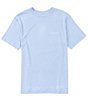 Color:Light Blue Heather - Image 1 - Soft Washed Short-Sleeve Solid Pocket Crew Tee