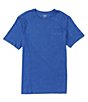 Color:Blue Heather - Image 1 - Soft Washed Short-Sleeve Solid Pocket Crew Tee