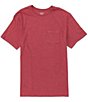 Color:Red Heather - Image 1 - Soft Washed Short-Sleeve Solid Pocket Crew Tee