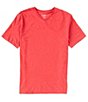 Color:Bright Red Heather - Image 1 - Soft Washed Short Sleeve V-Neck Tee