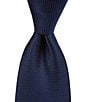 Roundtree & Yorke Solid 3 3/8#double; Woven Silk Tie, Color:Navy - Image 1