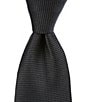 Roundtree & Yorke Solid 3 3/8#double; Woven Silk Tie, Color:Black - Image 1