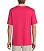 Color:Bright Pink - Image 2 - Solid Soft Washed Short Sleeve Crew Neck T-Shirt