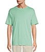 Color:Aqua Green - Image 1 - Solid Soft Washed Short Sleeve Crew Neck T-Shirt