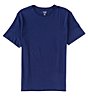 Color:Deep Blue - Image 1 - Solid Soft Washed Short Sleeve Crew Neck Tee