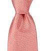 Color:Pink - Image 1 - Solid Textured 3 3/8#double; Woven Silk Tie