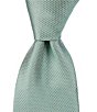 Color:Green - Image 1 - Solid Textured 3 3/8#double; Woven Silk Tie
