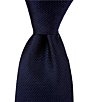 Color:Navy - Image 1 - Solid Textured 3 3/8#double; Woven Silk Tie