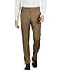 Roundtree & Yorke Luxury Gabardine Ultimate Comfort Straight Fit Flat Front Dress Pants, Color:Khaki - Image 1